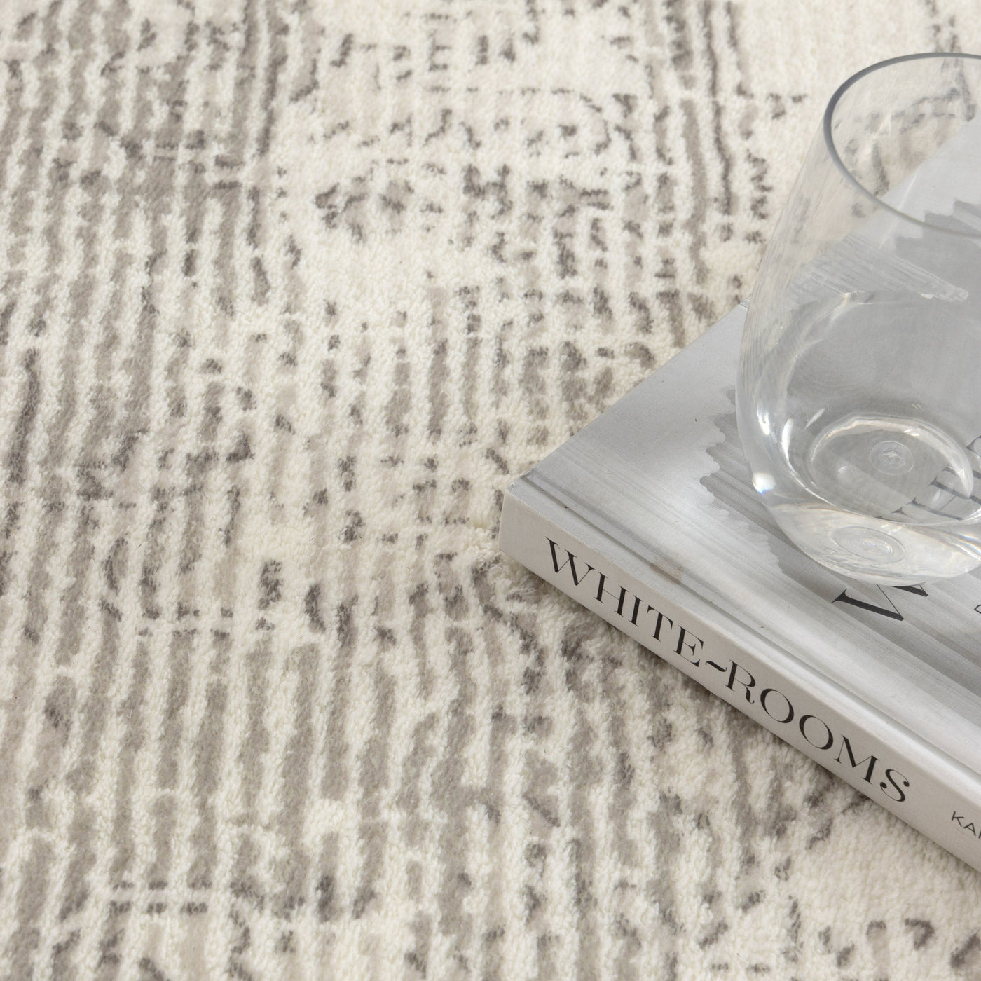 Cloud Distressed Medallion Cream Beige Washable Rug