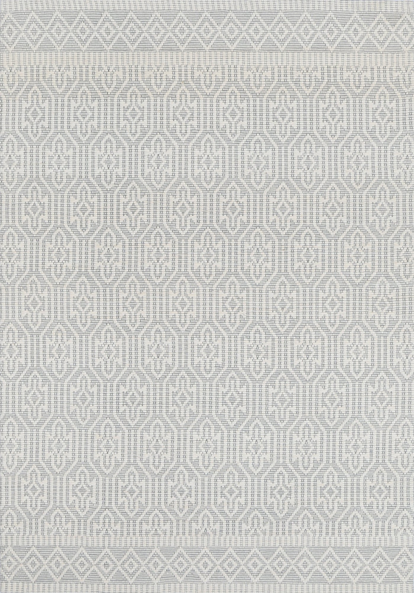 Copacabana Geometric Light Grey Wool Rug