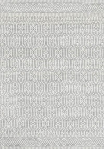 Copacabana Geometric Light Grey Wool Rug