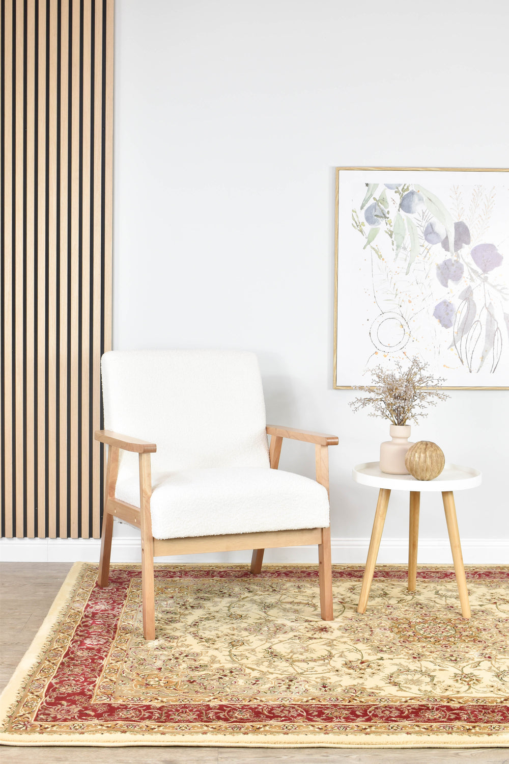 Alice Cream Red Rug | Treasures of Turkey