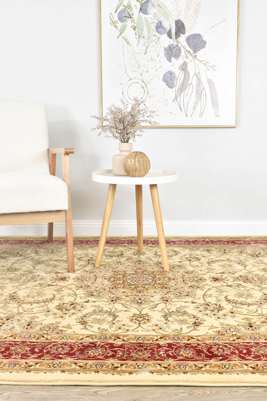 Alice Cream Red Rug | Treasures of Turkey