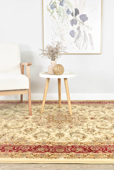 Alice Cream Red Rug | Treasures of Turkey