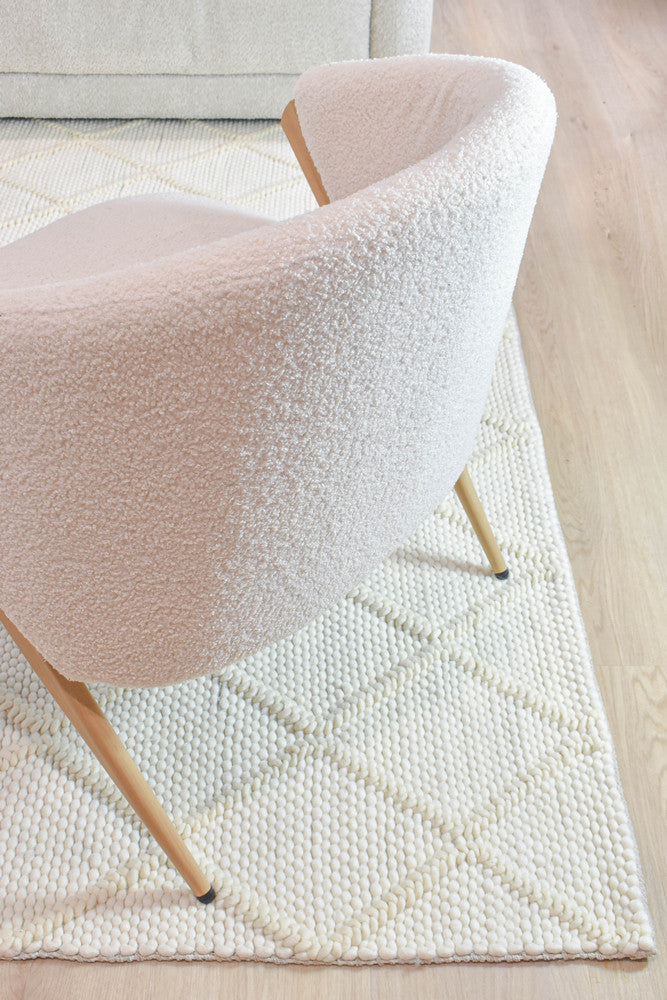 Allure Diamond Frost Wool Rug - Turkish-inspired textured rug from Treasures of Turkey
