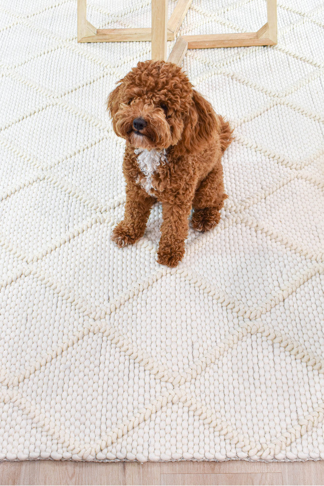 Allure Diamond Frost Wool Rug - Turkish-inspired textured rug from Treasures of Turkey