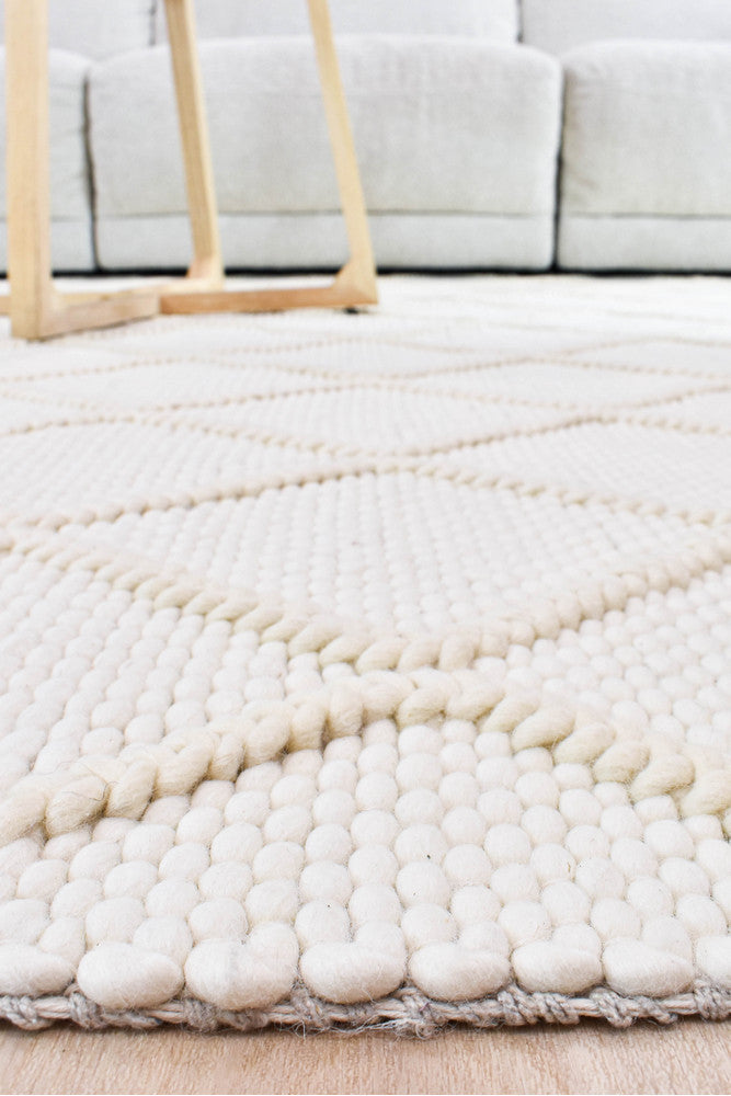 Allure Diamond Frost Wool Rug - Turkish-inspired textured rug from Treasures of Turkey