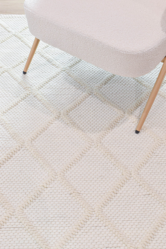 Allure Diamond Frost Wool Rug - Turkish-inspired textured rug from Treasures of Turkey