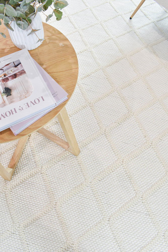 Allure Diamond Frost Wool Rug - Turkish-inspired textured rug from Treasures of Turkey