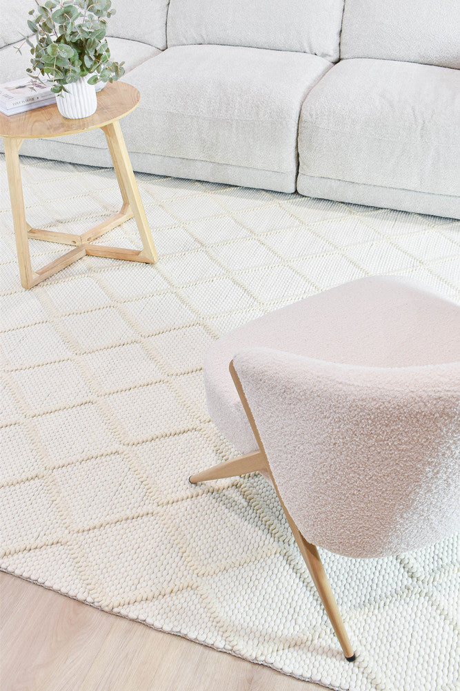 Allure Diamond Frost Wool Rug - Turkish-inspired textured rug from Treasures of Turkey