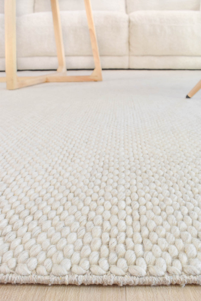 Allure Pearl Wool Rug - Turkish-inspired textured rug from Treasures of Turkey
