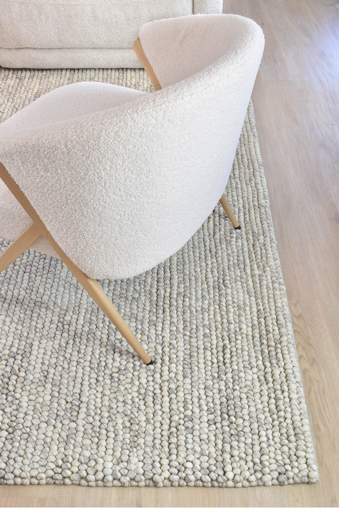 Allure Silver Mist Wool Rug - Turkish-inspired textured rug from Treasures of Turkey