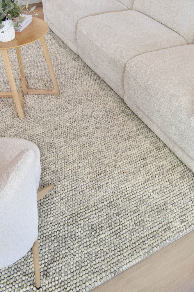 Allure Silver Mist Wool Rug - Turkish-inspired textured rug from Treasures of Turkey