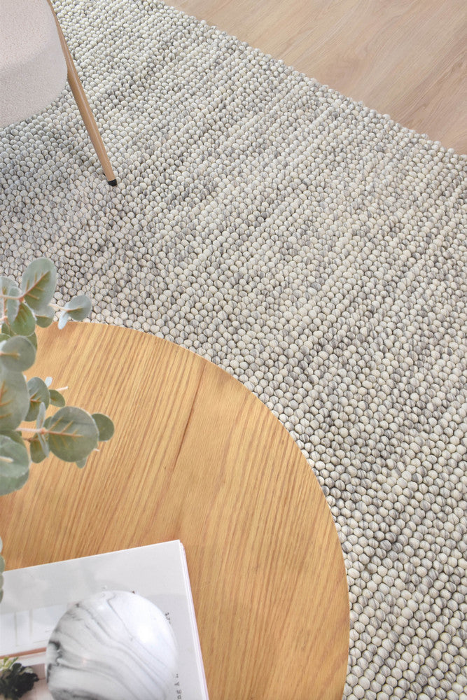 Allure Silver Mist Handmade Loop Pile Wool Rug – Treasures of Turkey