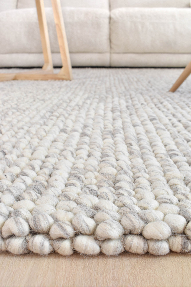 Allure Silver Mist Wool Rug - Turkish-inspired textured rug from Treasures of Turkey