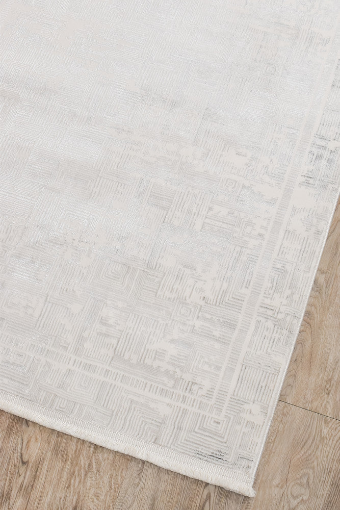 Eden Silk Touch Charcoal Cream Hallway Runner - Turkish-inspired hallway runner rug from Treasures of Turkey