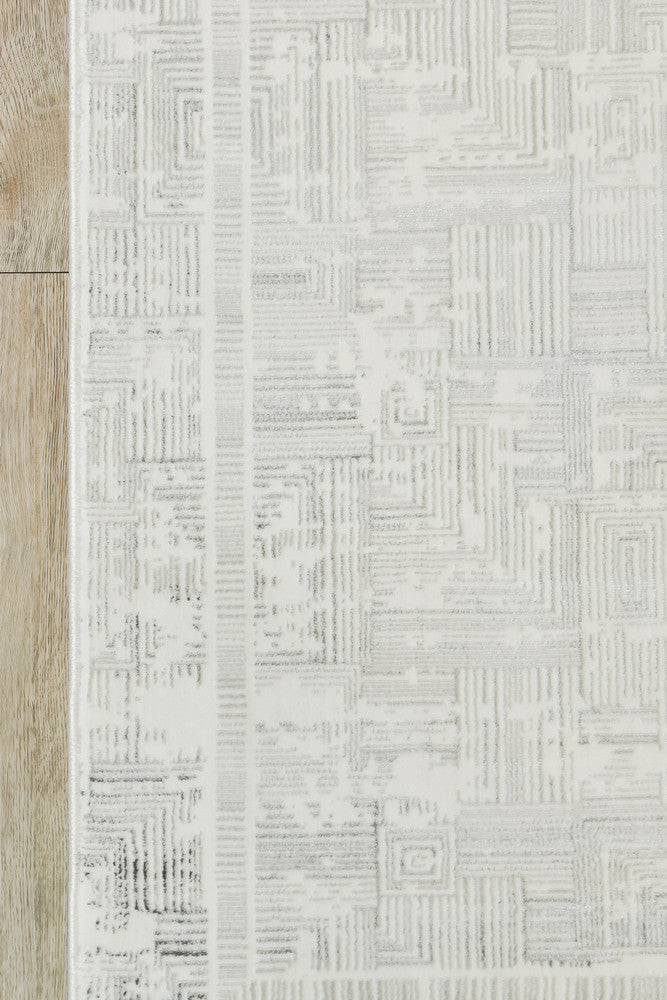 Eden Silk Touch Charcoal Cream Hallway Runner - Turkish-inspired hallway runner rug from Treasures of Turkey
