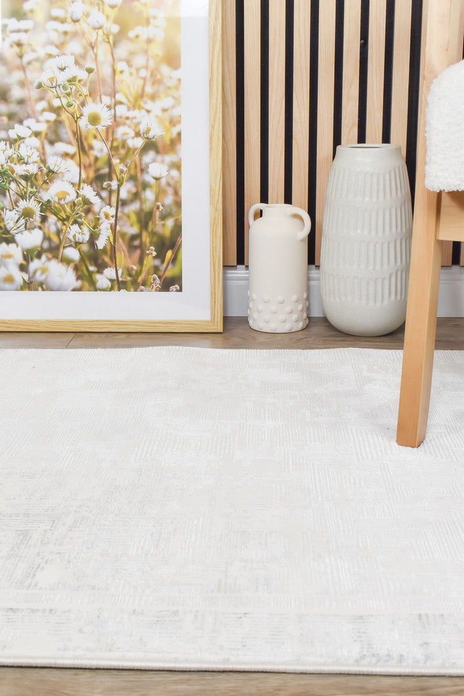 Eden Silk Touch Charcoal Cream Hallway Runner - Turkish-inspired hallway runner rug from Treasures of Turkey