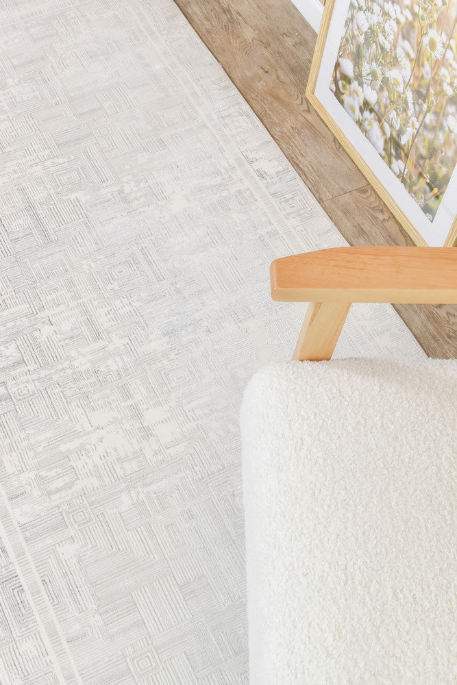 Eden Silk Touch Charcoal Cream Hallway Runner - Turkish-inspired hallway runner rug from Treasures of Turkey