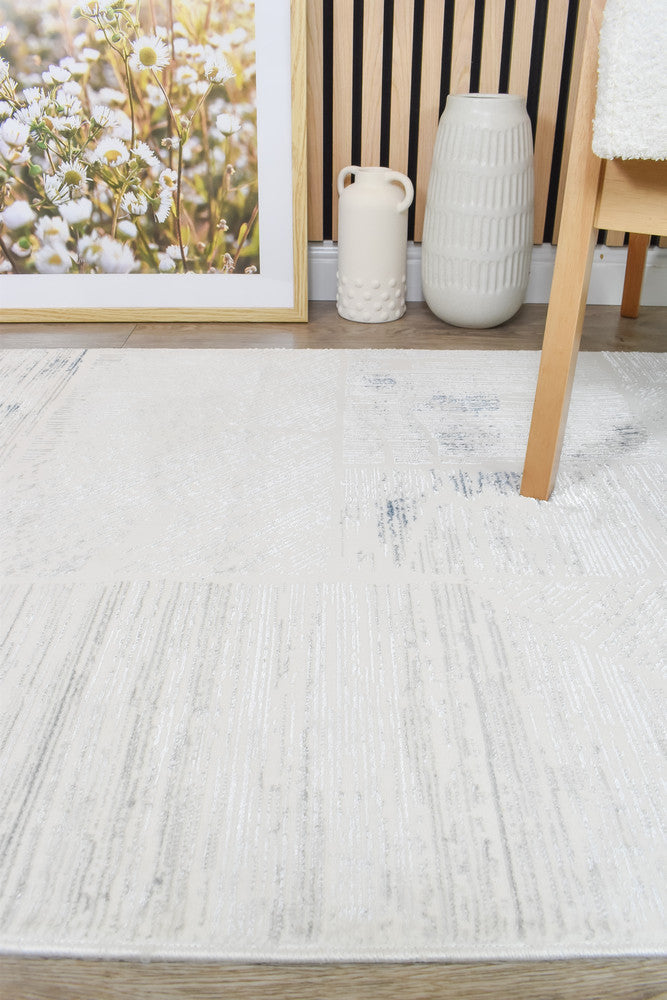 Eden Silk Touch Blue Cream Hallway Runner - Turkish-inspired hallway runner rug from Treasures of Turkey