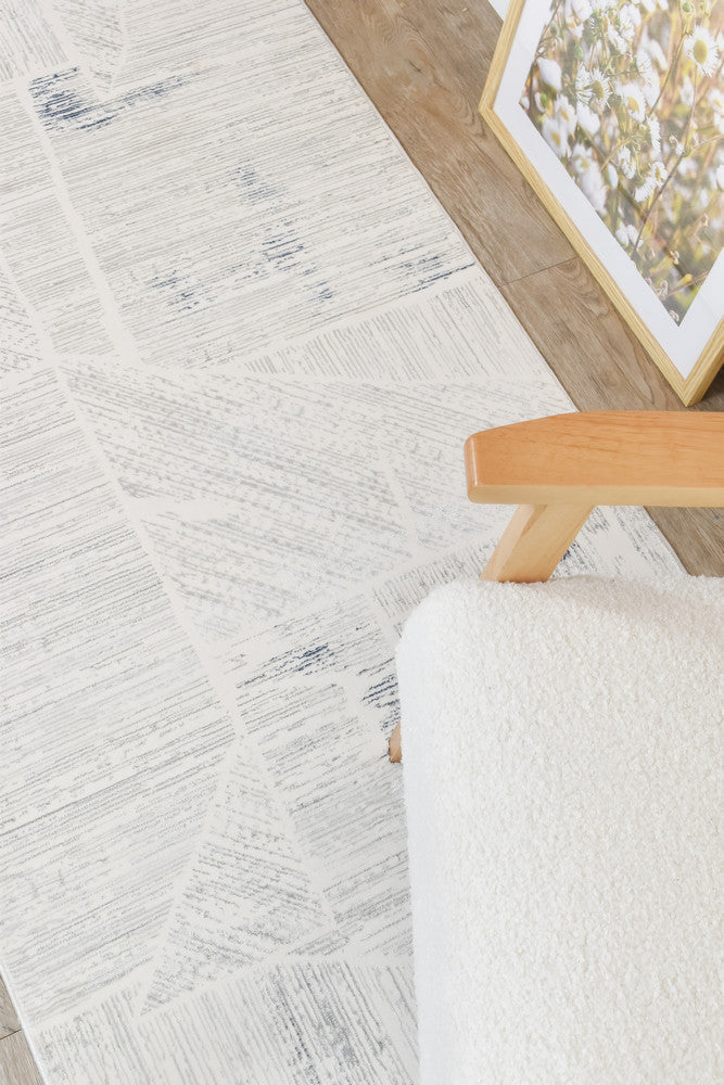 Eden Silk Touch Blue Cream Hallway Runner - Turkish-inspired hallway runner rug from Treasures of Turkey