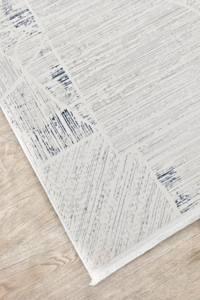 Eden Silk Touch Blue Cream Modern Rug - Turkish-inspired modern rug from Treasures of Turkey