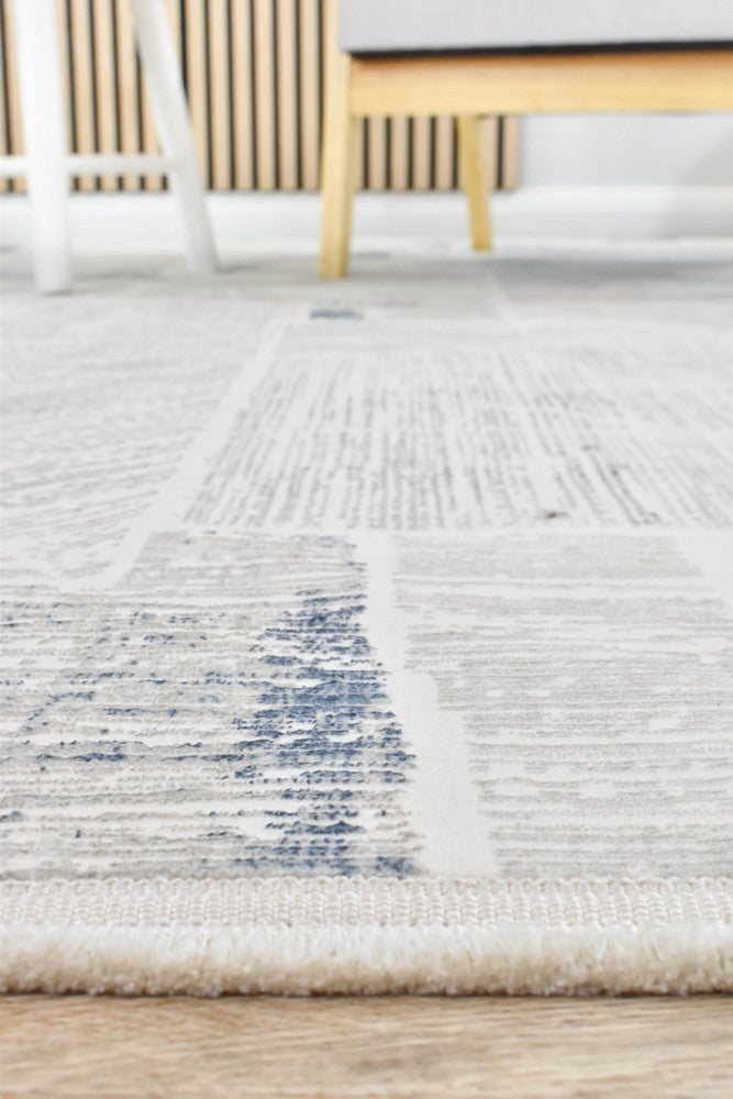 Eden Silk Touch Blue Cream Modern Rug - Turkish-inspired modern rug from Treasures of Turkey