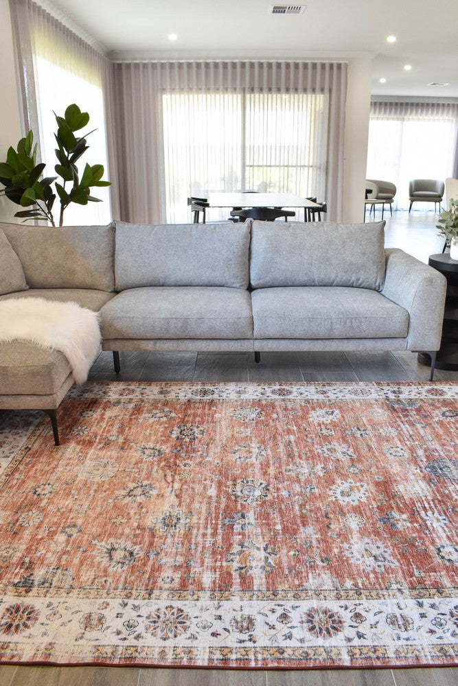 Novaro Auburn Clay Traditional Rug - Turkish-inspired modern rug from Treasures of Turkey