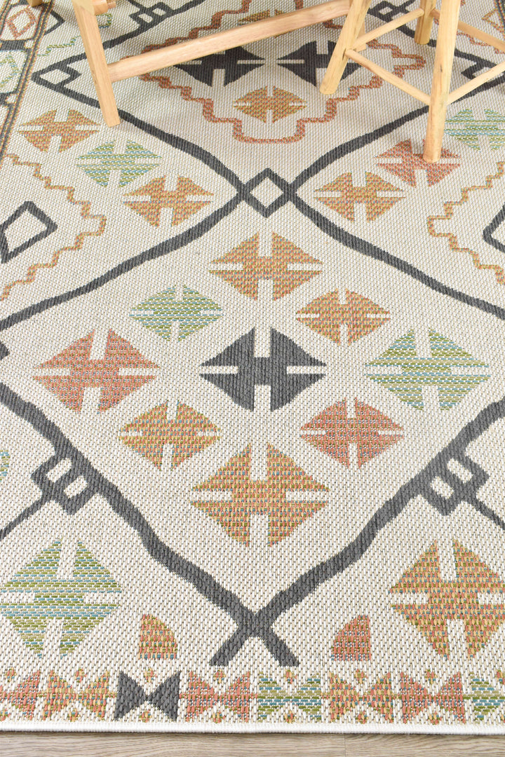 Aurora Tenochca Aztec Multi-Colour Terracotta Indoor Outdoor Rug – Treasures of Turkey Australia