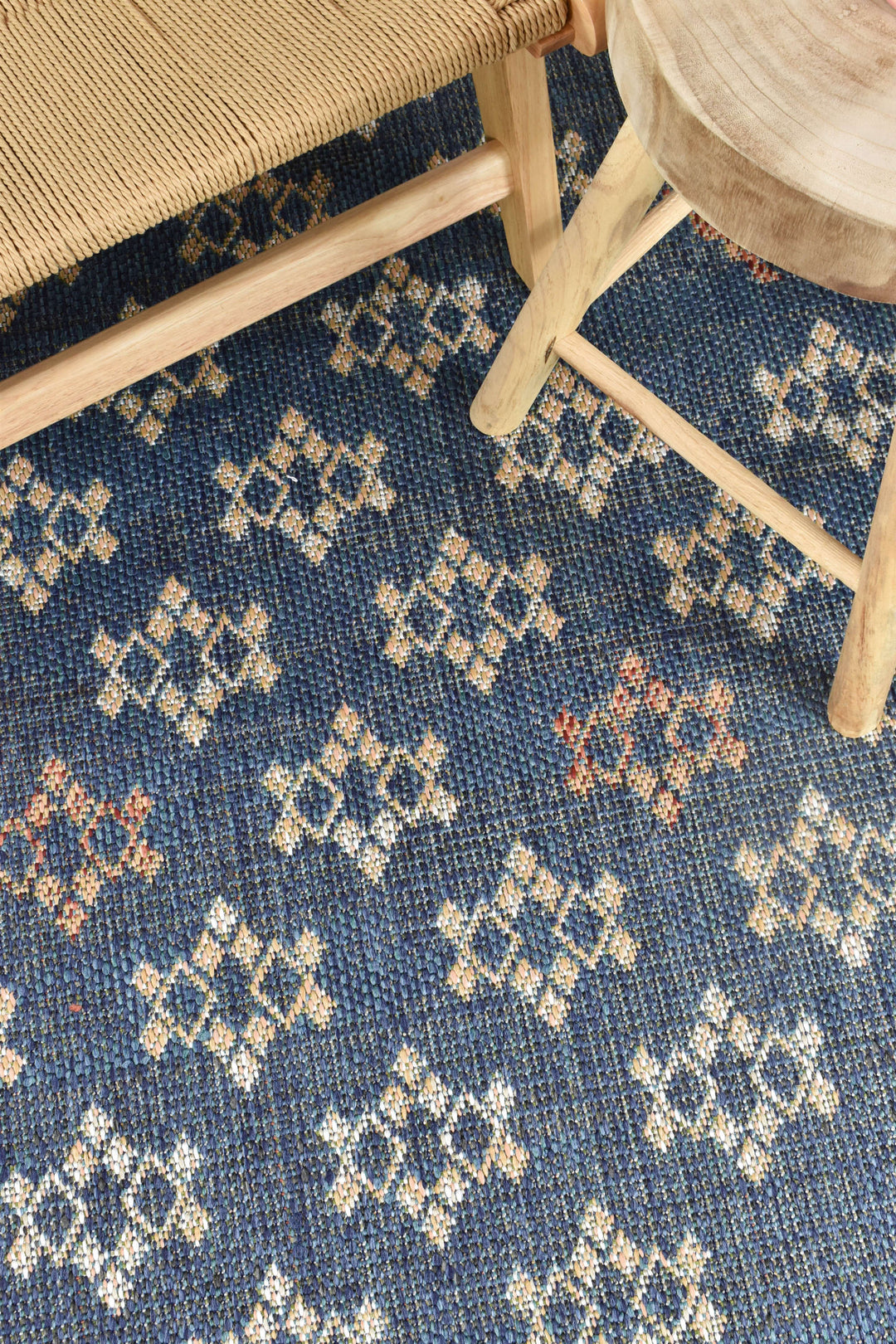 Montana Sapphire Rug - Turkish-inspired indoor/outdoor rug from Treasures of Turkey