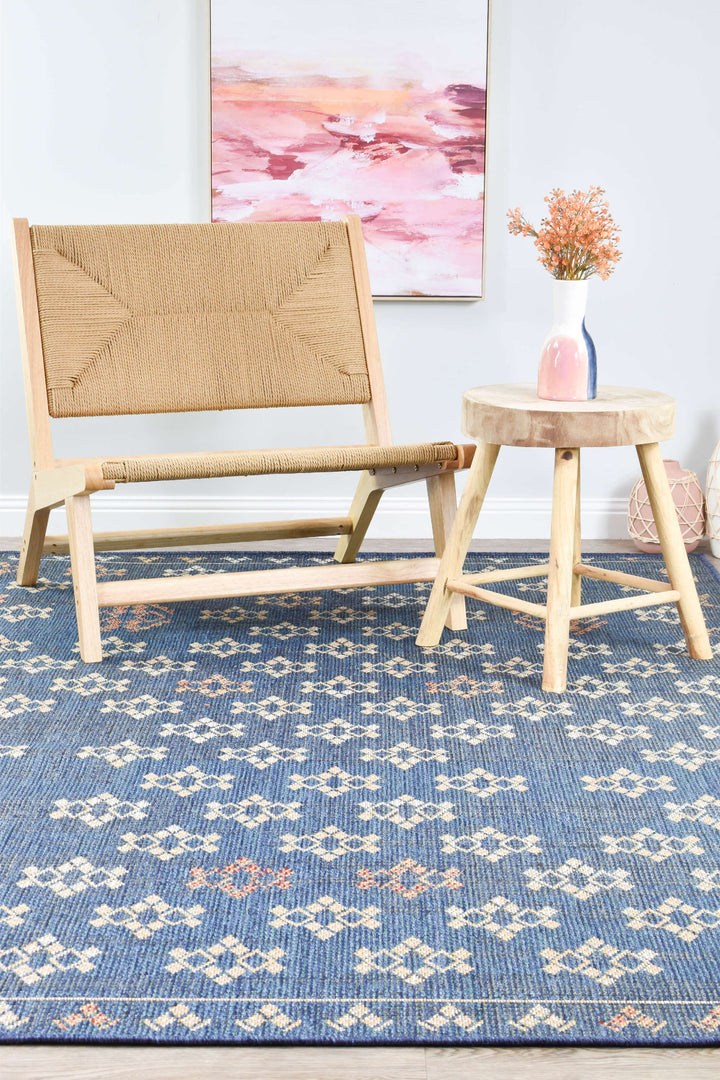 Montana Sapphire Rug - Turkish-inspired indoor/outdoor rug from Treasures of Turkey
