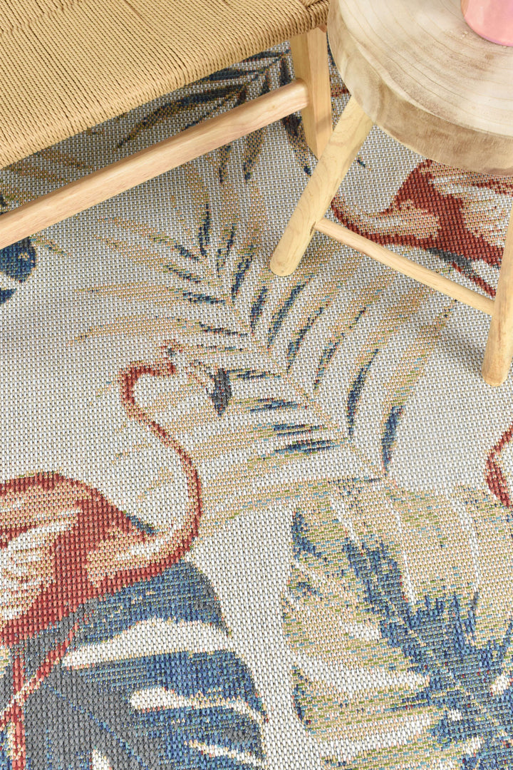 Montana Flamingo Rug - Turkish-inspired indoor/outdoor rug from Treasures of Turkey