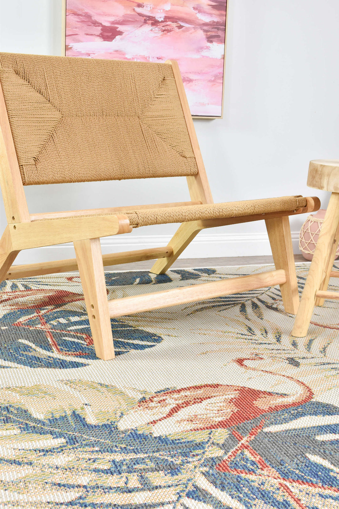 Montana Flamingo Rug - Turkish-inspired indoor/outdoor rug from Treasures of Turkey