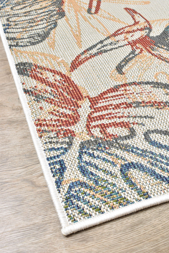Montana Palm Leaves Rug - Turkish-inspired indoor/outdoor rug from Treasures of Turkey