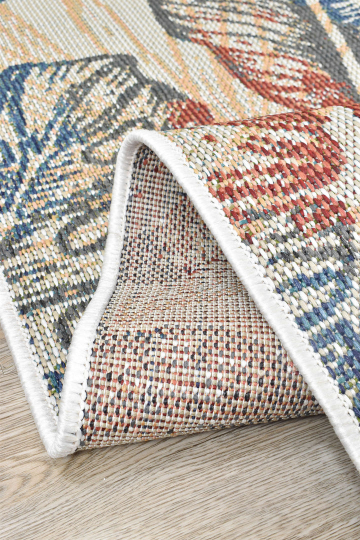 Montana Palm Leaves Rug - Turkish-inspired indoor/outdoor rug from Treasures of Turkey