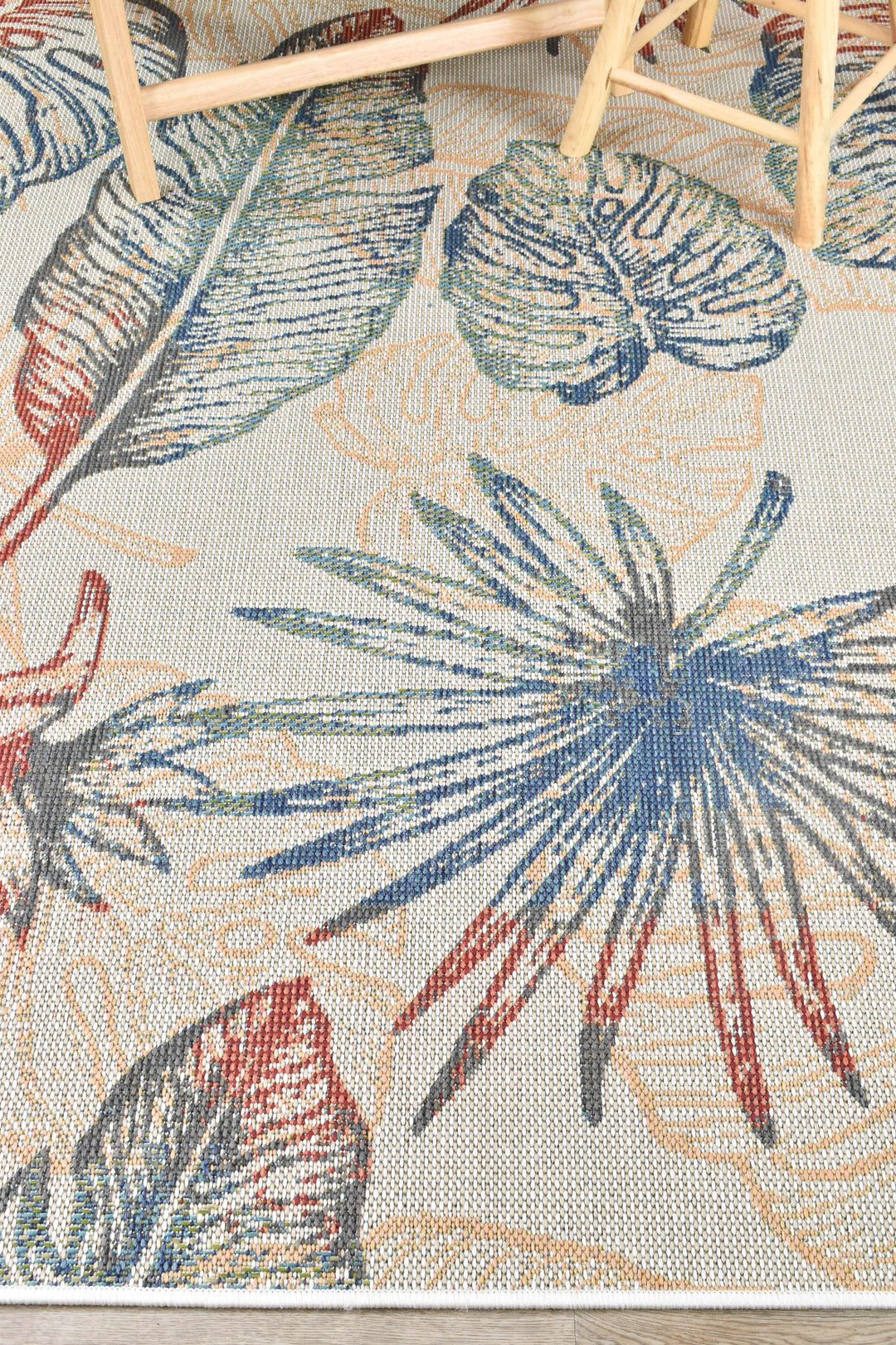 Montana Palm Leaves Rug - Turkish-inspired indoor/outdoor rug from Treasures of Turkey