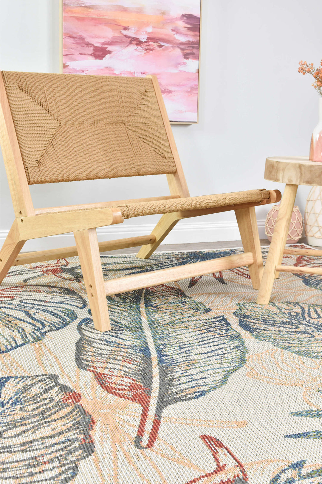 Montana Palm Leaves Rug - Turkish-inspired indoor/outdoor rug from Treasures of Turkey