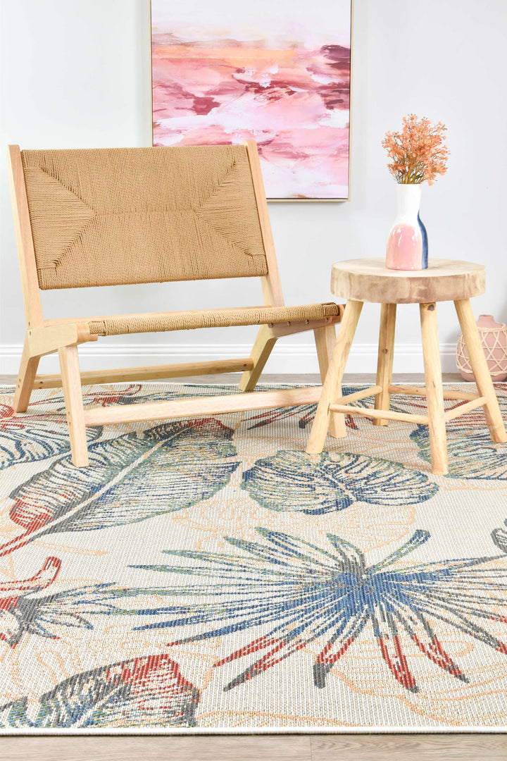 Montana Palm Leaves Rug - Turkish-inspired indoor/outdoor rug from Treasures of Turkey