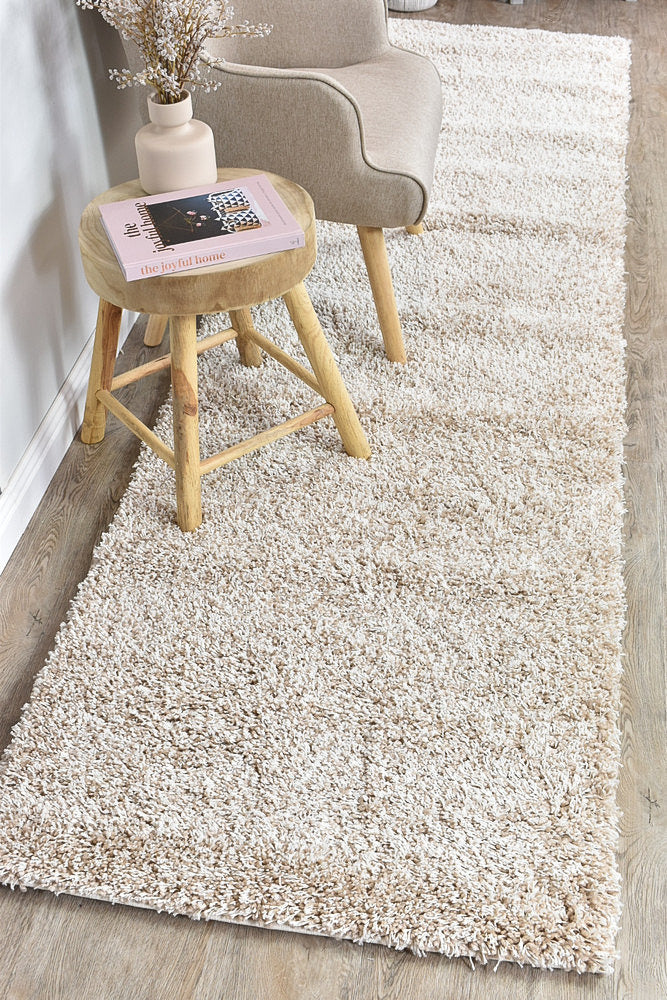 Leona Beige Runner Rug - Turkish-inspired shaggy rug from Treasures of Turkey