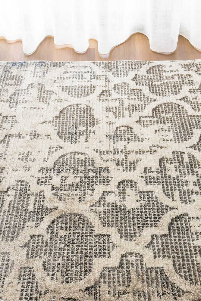 Vienna Dark Grey Cream Rug - Turkish-inspired modern rug from Treasures of Turkey