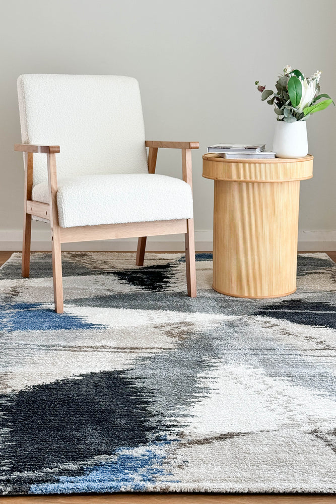 Vienna Cream Dark Blue Rug - Turkish-inspired modern rug from Treasures of Turkey