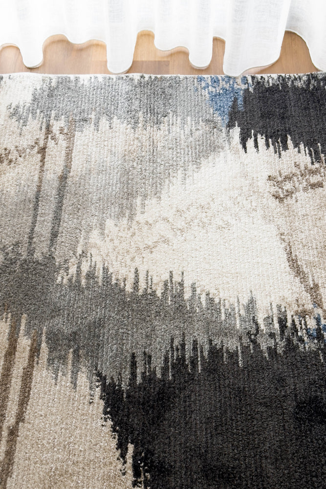 Vienna Cream Dark Blue Rug - Turkish-inspired modern rug from Treasures of Turkey