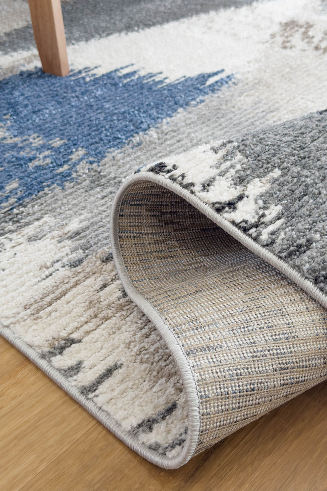 Vienna Cream Dark Blue Rug - Turkish-inspired modern rug from Treasures of Turkey