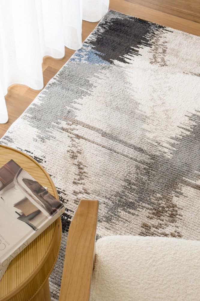 Vienna Cream Dark Blue Rug - Turkish-inspired modern rug from Treasures of Turkey