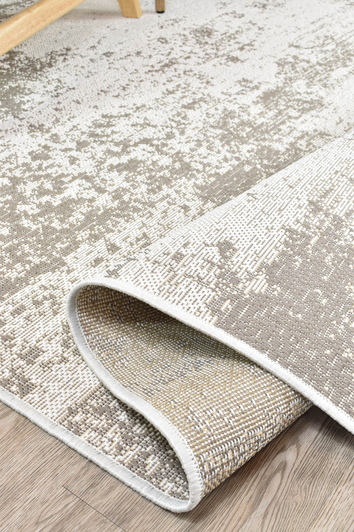 Carmel Beige White Rug - Turkish-inspired indoor/outdoor rug from Treasures of Turkey