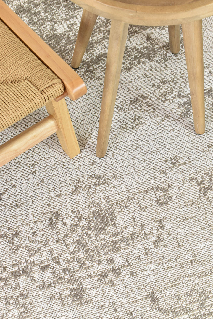 Carmel Beige White Rug - Turkish-inspired indoor/outdoor rug from Treasures of Turkey