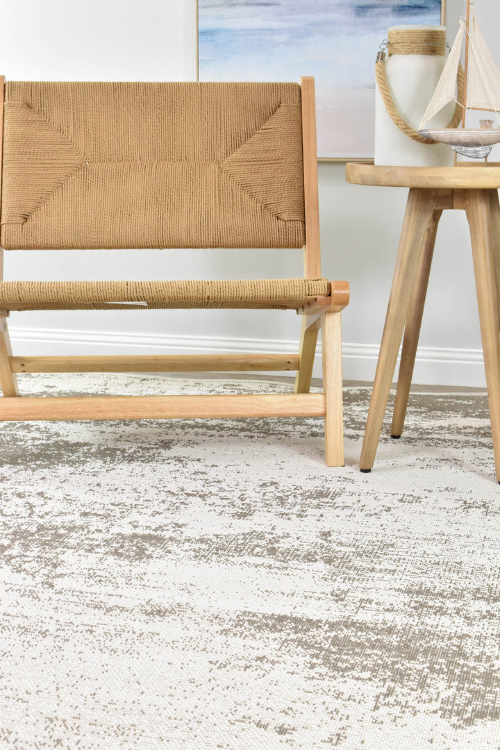 Carmel Beige White Rug - Turkish-inspired indoor/outdoor rug from Treasures of Turkey