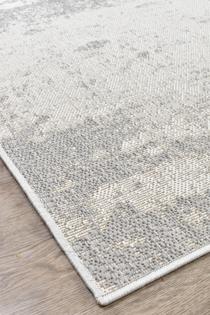 Carmel Silver White Rug - Turkish-inspired indoor/outdoor rug from Treasures of Turkey