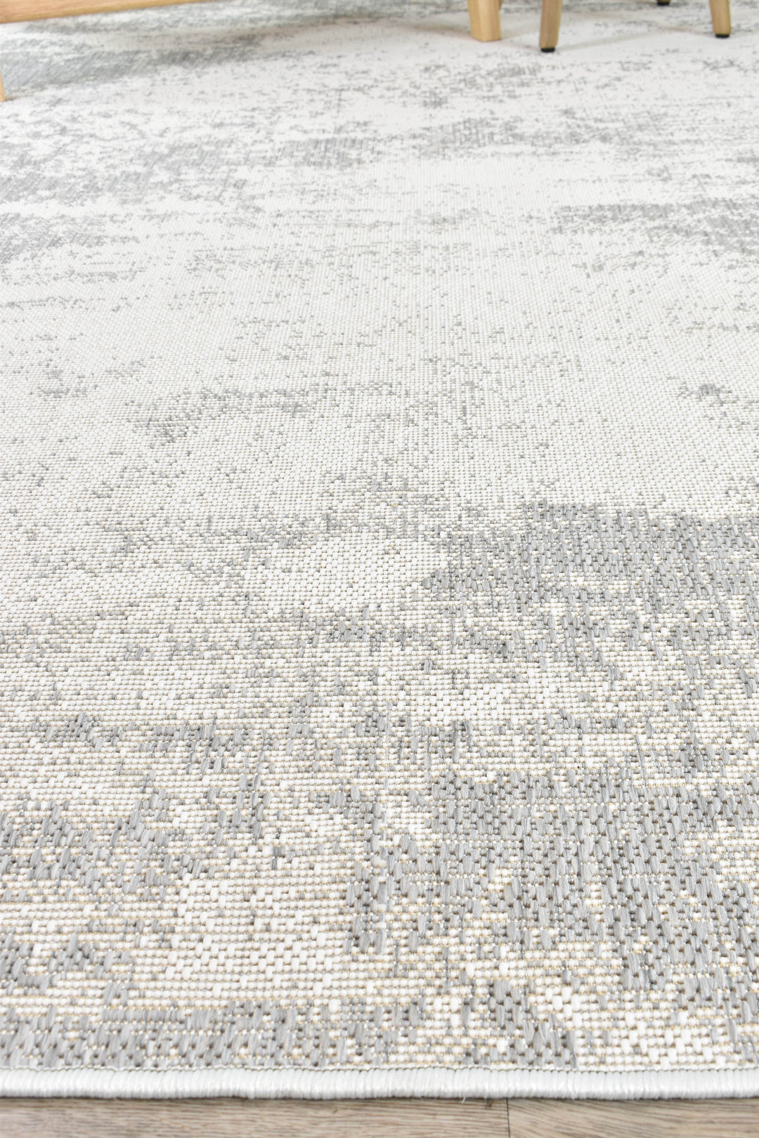 Carmel Silver White Rug - Turkish-inspired indoor/outdoor rug from Treasures of Turkey