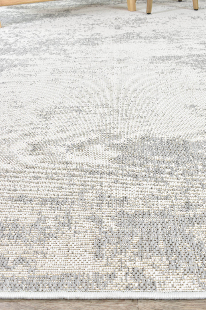Carmel Silver White Rug - Turkish-inspired indoor/outdoor rug from Treasures of Turkey