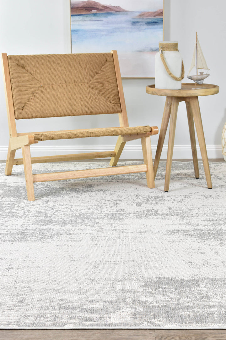 Carmel Silver White Rug - Turkish-inspired indoor/outdoor rug from Treasures of Turkey