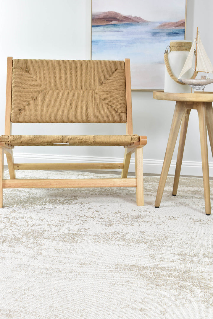 Carmel Cream White Rug - Turkish-inspired indoor/outdoor rug from Treasures of Turkey